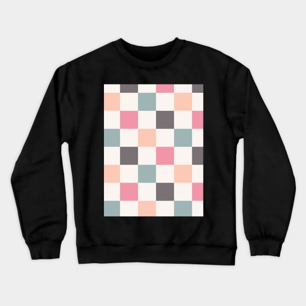 Summer Checkerboard Pattern Retro Vintage Crewneck Sweatshirt by Mastilo Designs